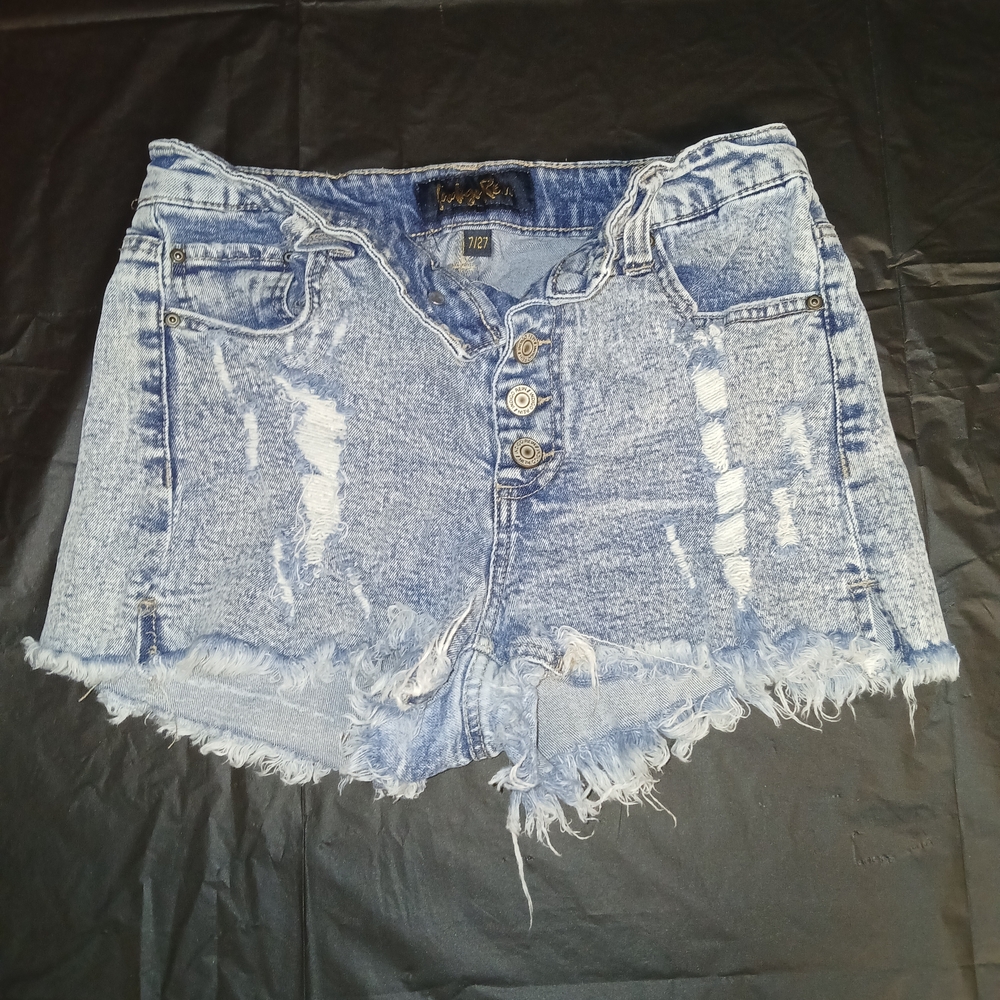 Women’s Distressed Light Blue Denim Shorts